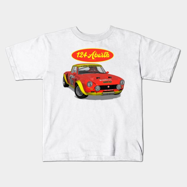 Abarth 124 2 Kids T-Shirt by PjesusArt